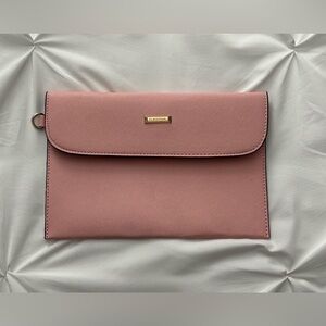 Elim & Paul Pink Textured Clutch, No Wristlet Strap